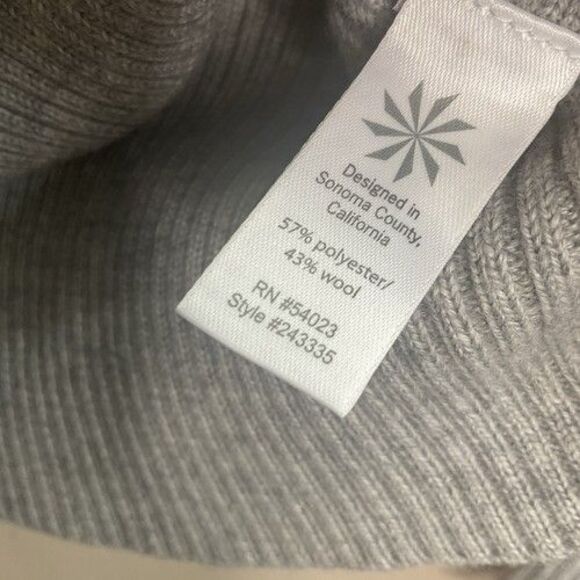 Athleta Skiline Wool Blend 1/2 Zip MockNeck Ribbed Sweater Women Size M Gray - Picture 3 of 11